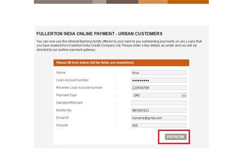 fullerton online payment billdesk